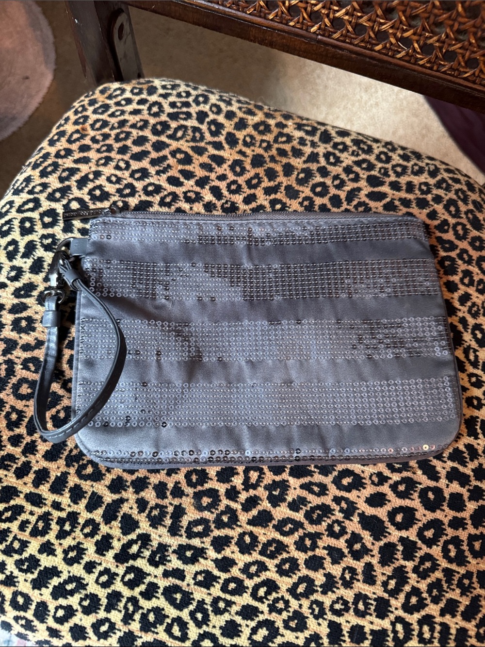 Bath & Body Works Black Sequin Wristlet Clutch